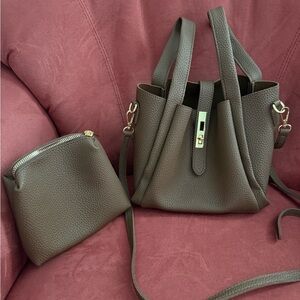 Brown Crossbody Bag with Gold Hardware